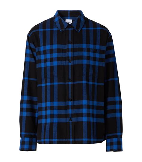 burberry silk shirts|Burberry check flannel shirt.